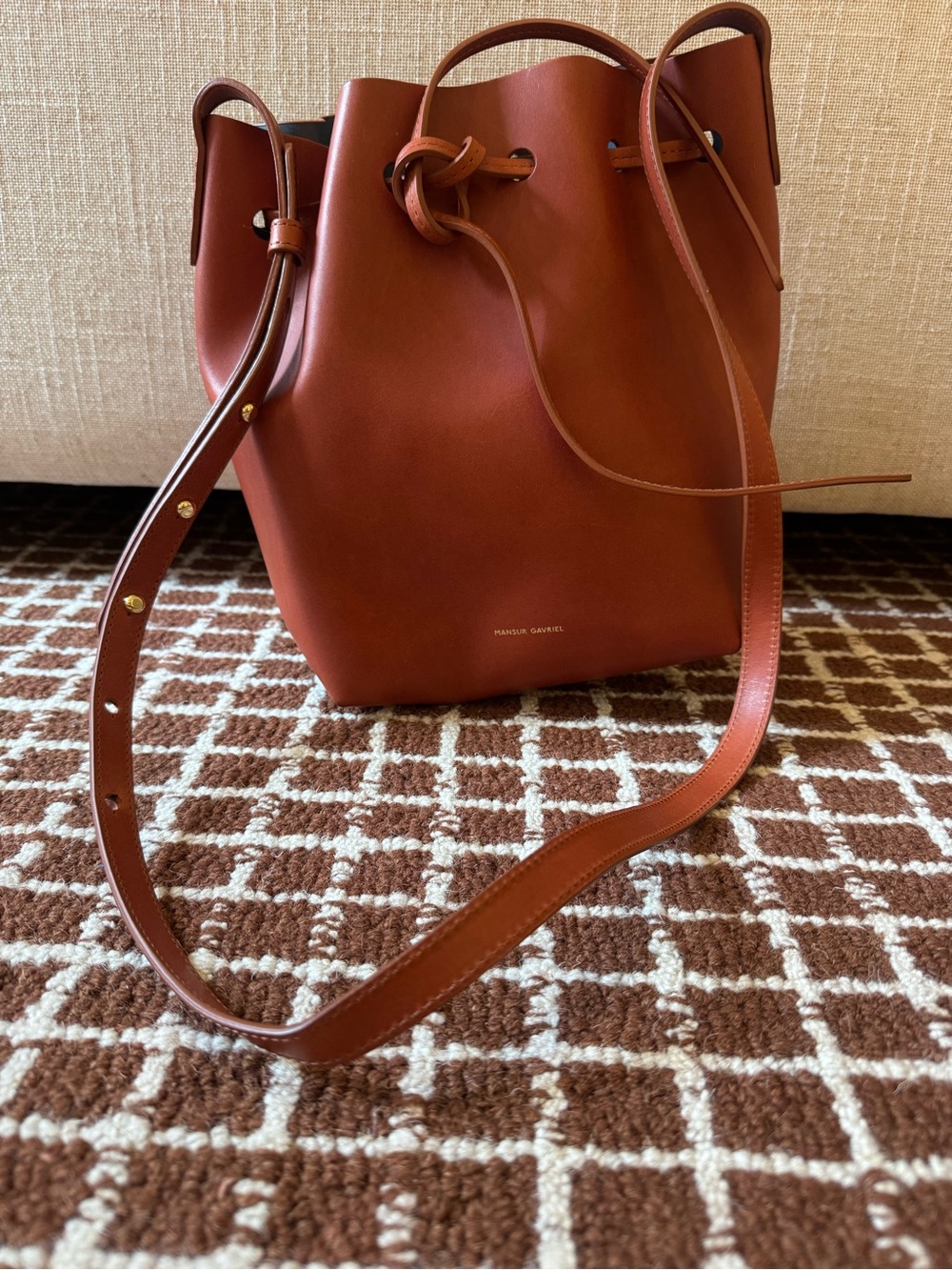 NEW NEVER WORN Mansur Gavriel Mini Bucket Bag Terracotta + Dust Bag